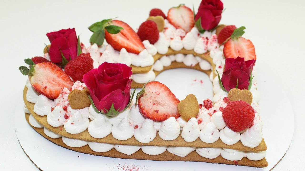 Heart Shaped Cream Tart Recipe | Love Heart Cake - YouTube
