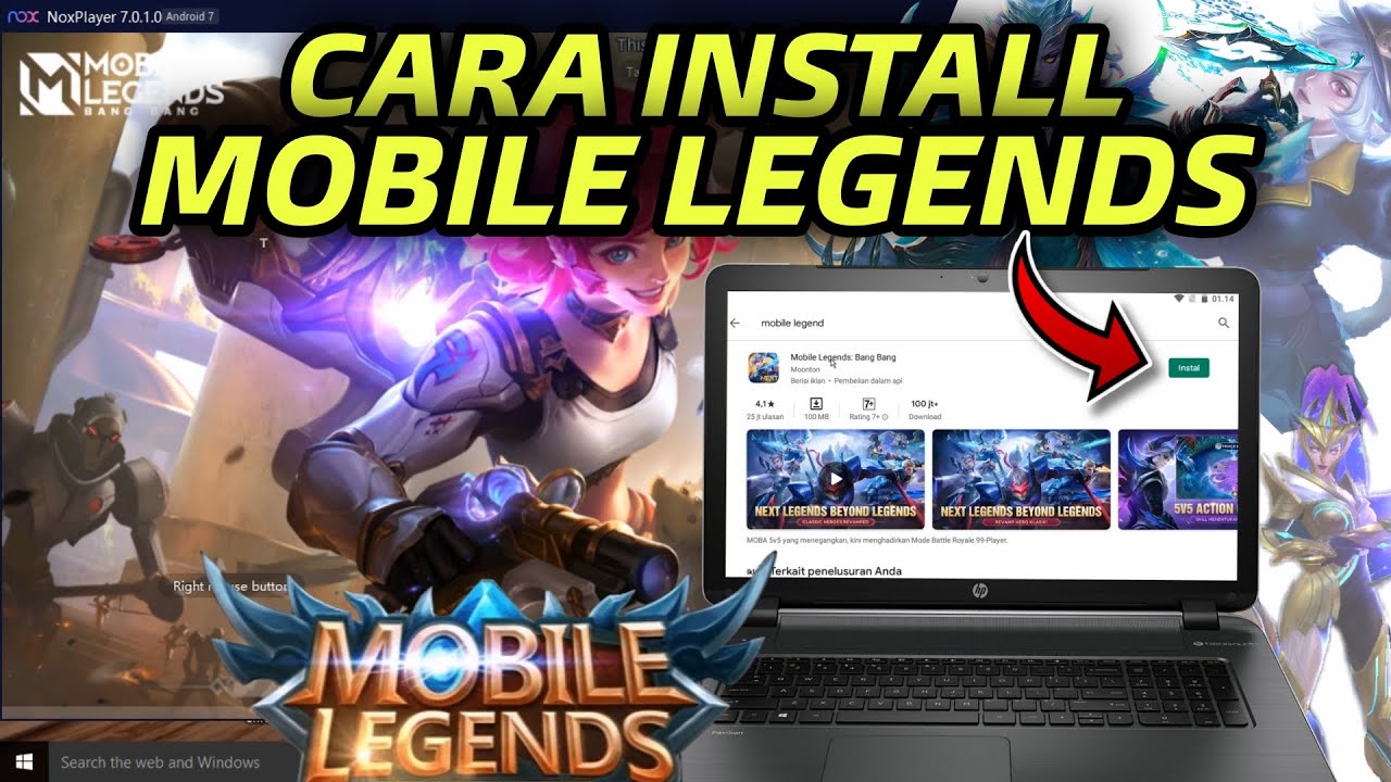 Cara download dan install Aplikasi Mobile Legend di Laptop dan PC YouTube