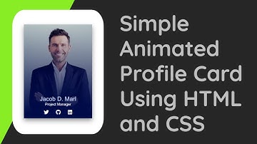 Simple Animated Profile Card Using HTML and CSS