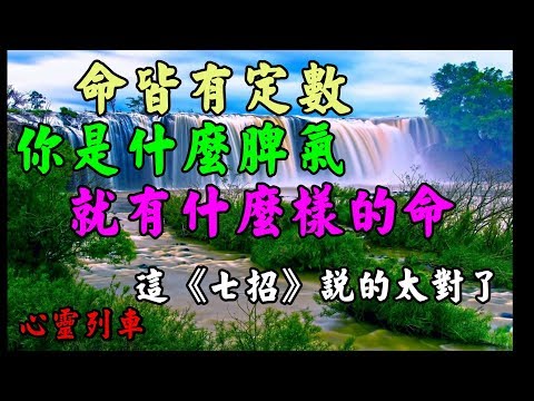 【心靈列車 】命皆有定數，你是什麼脾氣，就有什麼樣的命：我只是回答一句∶ 你的脾氣好不好？ 人的一生都在學做人， 學習做人是一輩子的事，沒有辦法畢業的。這《七招》說的太對了….每天必看！