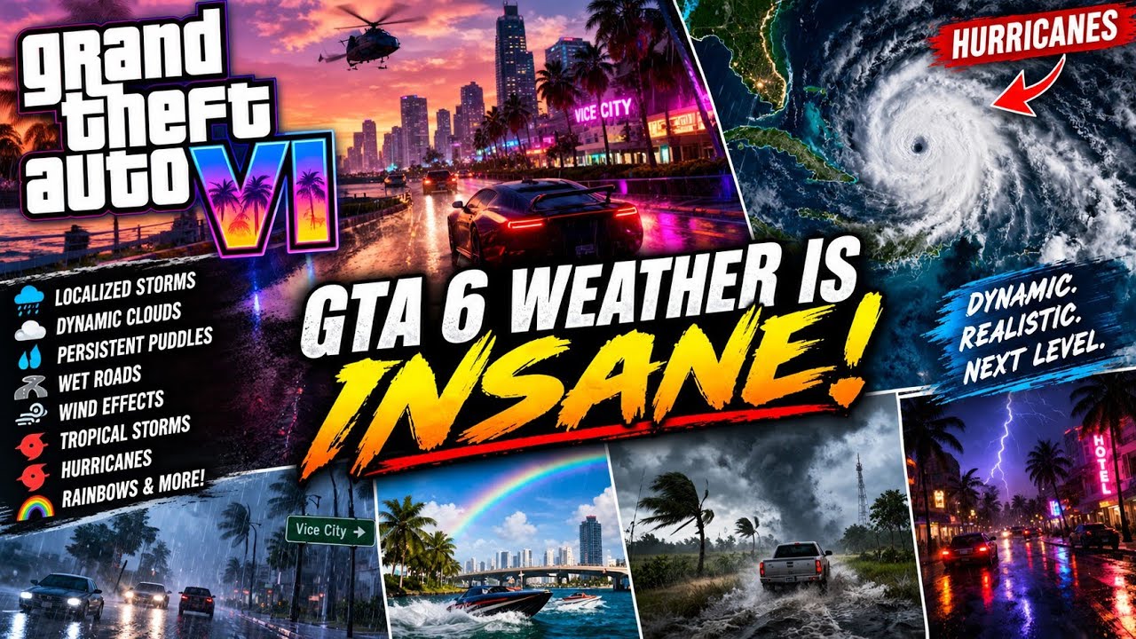 Video thumbnail for GTA 6 Weather Is INSANE: Hurricanes, Localized Storms, Dynamic Clouds & More