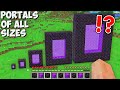 I can BUILD PORTAL OF ALL SIZES in Minecraft ! TINY, SMALL, NORMAL, BIG and BIGGEST PORTAL !