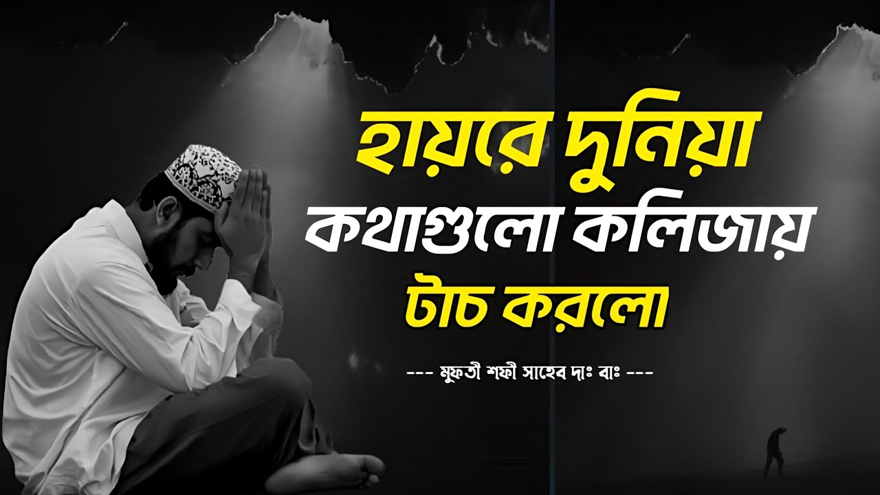 হায়রে দুনিয়া কথাগুলো কলিজায় টাচ করলো,মুফতী শফী সাহেব দাঃ বাঃ