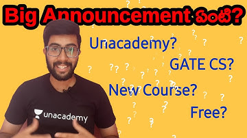 Big Announcement Regarding collab with Unacademy for Free GATE CS Course in Telugu | Vamsi Bhavani