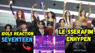 LE SSERAFIM and ENHYPEN Reaction To SEVENTEEN JAKARTA GDA 2024