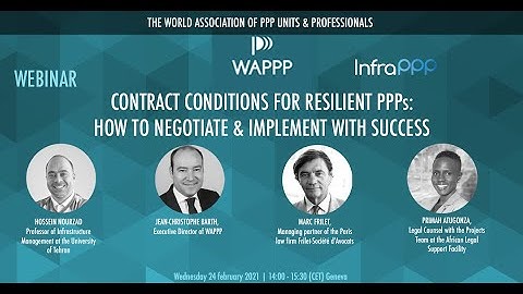 WAPPP webinar "Contract Conditions for Resilient PPPs: How to Negotiate and Implement with Success"