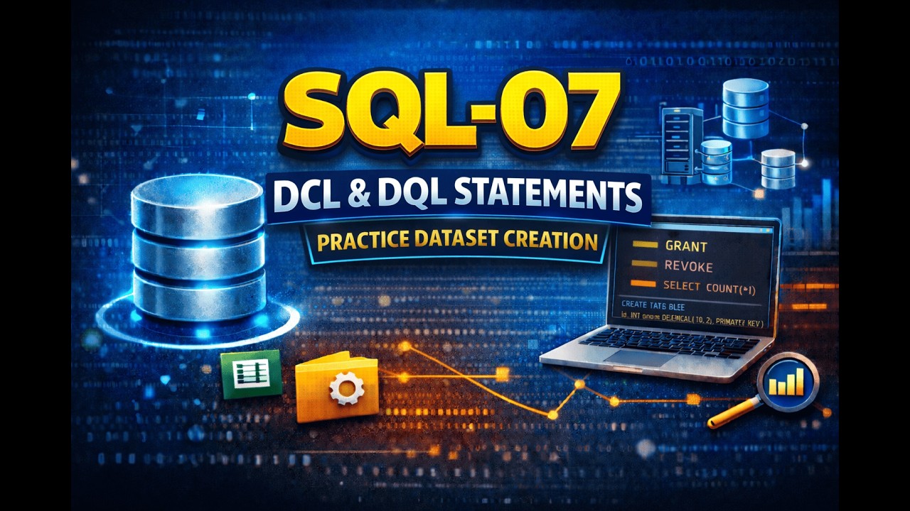 SQL - 07 | DCL & DQL Statements in SQL with Practice Dataset Creation ...