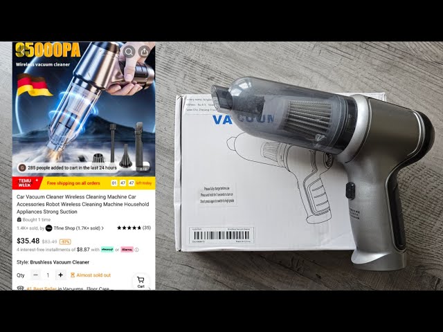 107 zoukeioni Temu Wireless Vacuum Cleaner Unboxing and Review | Car Vacuum
