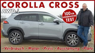 Toyota Corolla Cross 100 km Verbrauch Test im Corolla SUV Hybrid | Probefahrt Review Deutsch 2023 screenshot 4