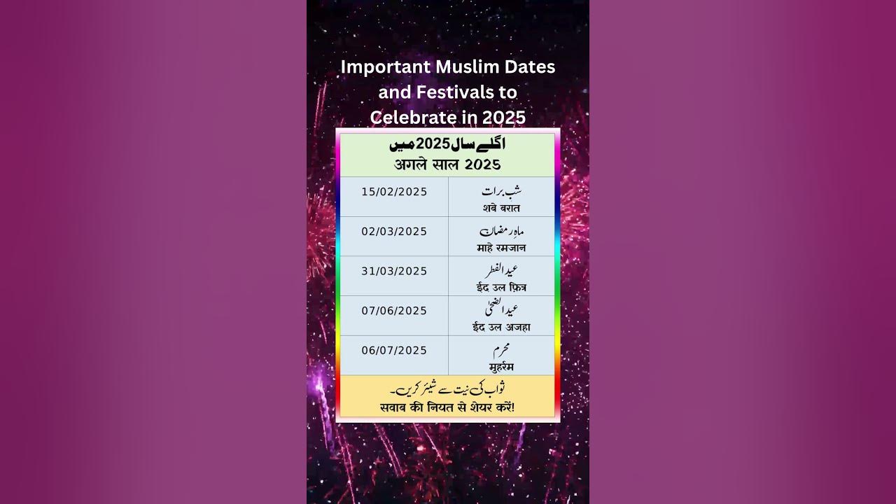 Important Muslim Dates and Festivals to Celebrate in 2025 YouTube