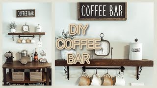 DIY FARMHOUSE COFFEE BAR| AT HOME COFFEE STATION