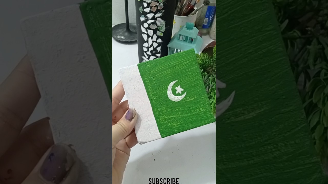 pakistan flag on canvas, painting 🖌️🎨 video 