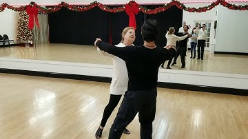 American Smooth Foxtrot Full Bronze class routine: Continuous twinkle, promenade pivot, reverse turn