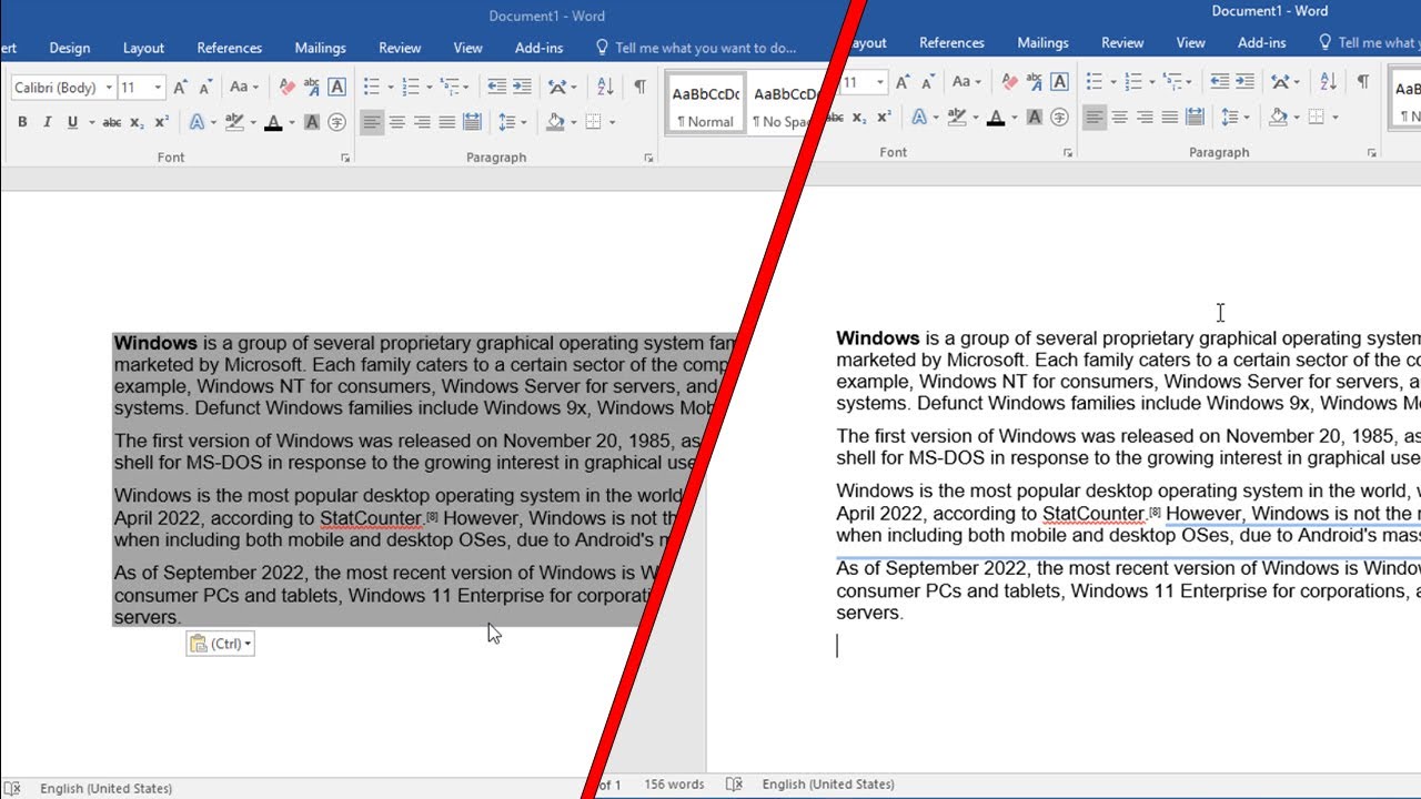 How to remove background color in word after copied text - YouTube