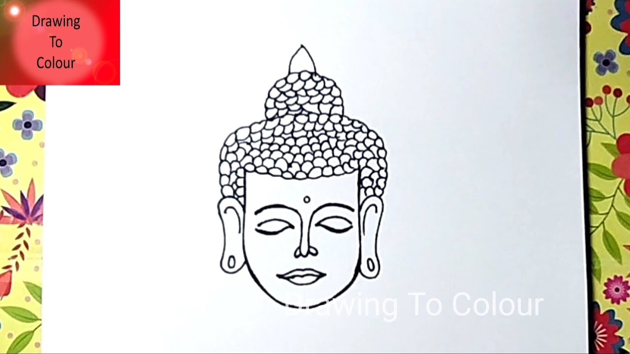 Lord Buddha Drawing Step by Step How To Draw Gautam Buddha Face Buddha Drawing Simple YouTube