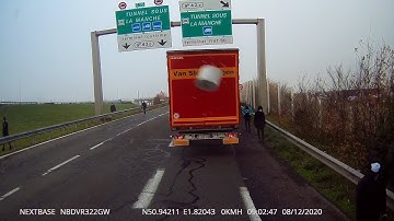 Footage appears to show migrants attacking truck at Calais border