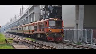 Alsthom 4116 ทำขบวนรถเร็วที่ 109 ผ่านที่หยุดรถการเคหะ กม.19 | Alsthom 4116 with rapid train no.109