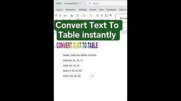 Convert text to Table Instantly in MS word  #shorts  #youtubeshorts #shotsfeed
