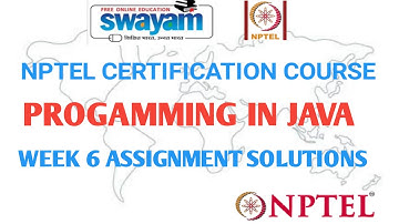 Programming in Java | Week 6 | Assignment Solutions | NPTEL | Jan 2021