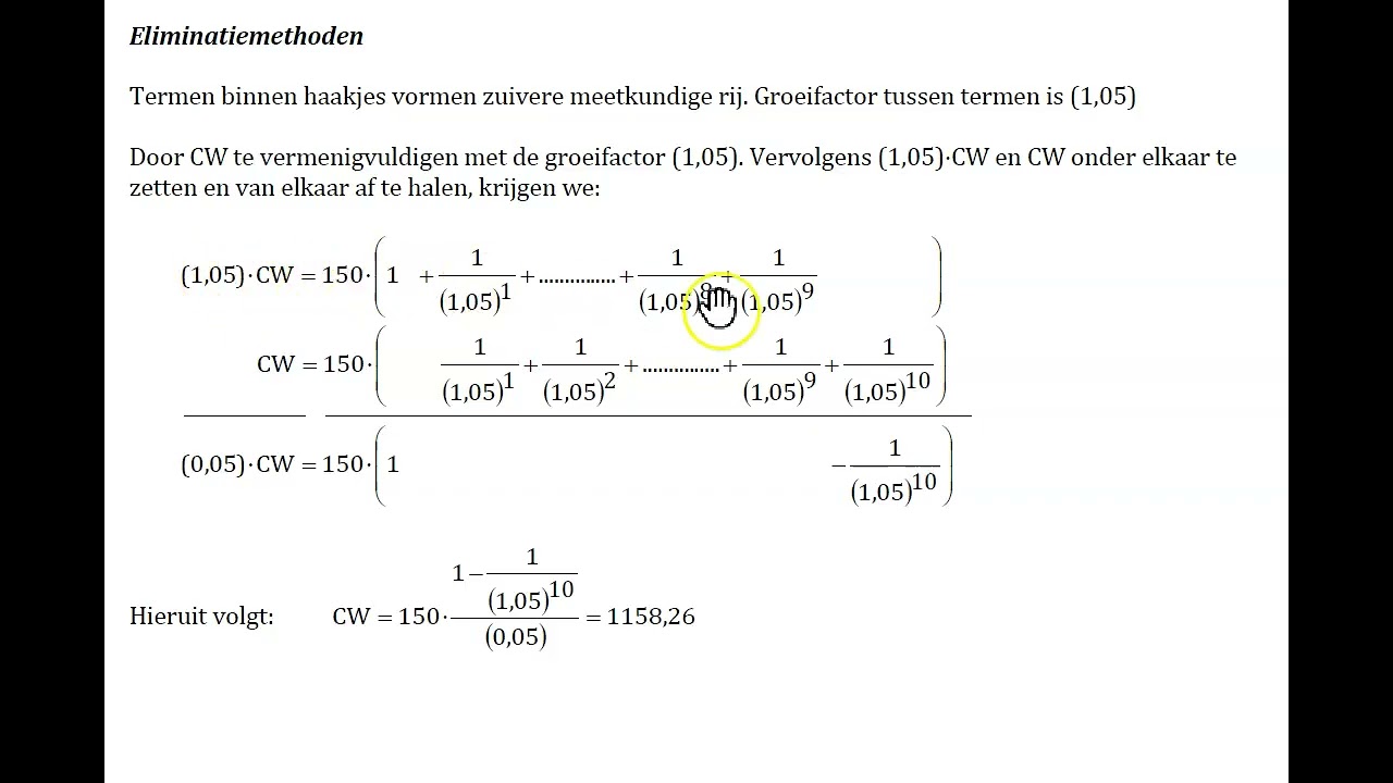 Financieel Rekenen   Contante waarde met meerdere bedragen   Deel 1