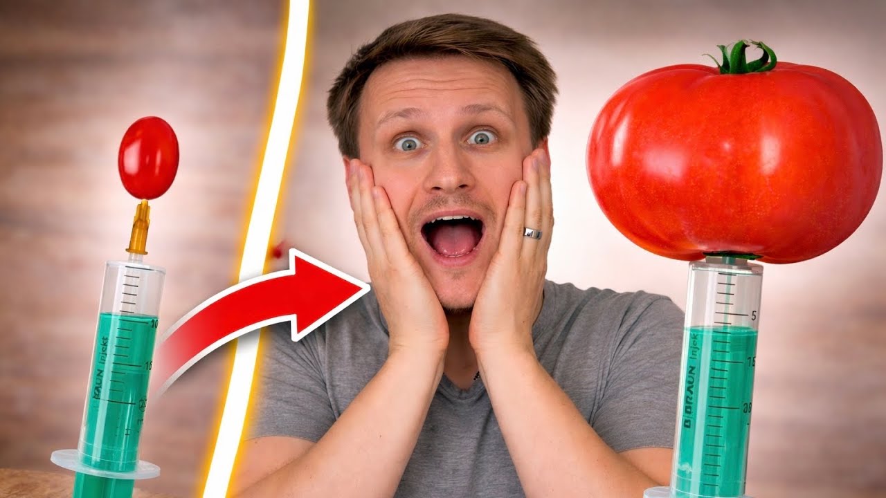 Ich habe eine Tomate mit einer Spritze aufgepumpt...🤯