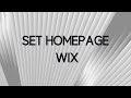 How to Set the Homepage on your Wix Website