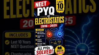 Every Year NEET Asks From This Topic | Electrostatics PYQ 10 Years | #physics #neetphysics