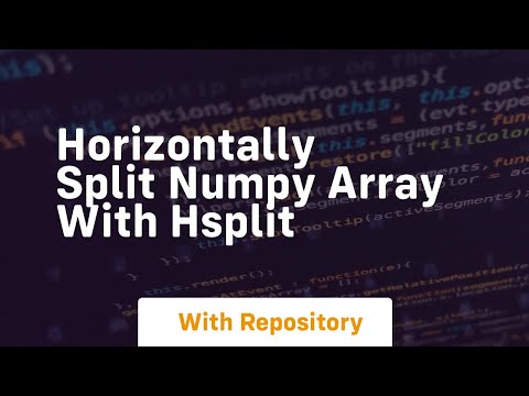 horizontally split numpy