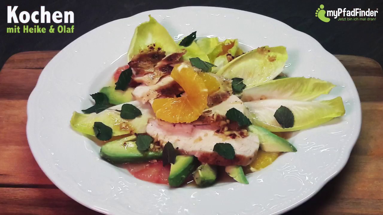 Rezept: Avocado-Hähnchen-Salat mit Zitrusfrüchten - YouTube