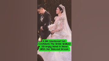 The Groom’s Eyes Sparkled With Happiness Seeing His Bride Walk In Her Lovely Wedding Dress. #wedding