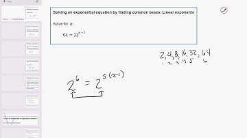 23 01 Solving an exponential equation by finding common bases: Linear exponents