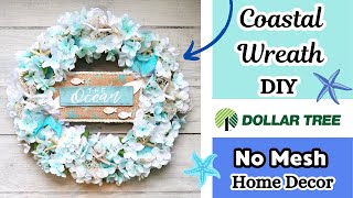 *LOOK* NO MESH COASTAL WREATH Dollar Tree DIY 🐟 SUMMER Home Decor YOU NEED TO CRAFT