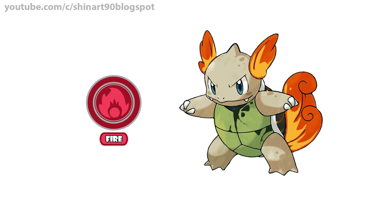 Pokemon Type Swap #35: Squirtle Evolution Fire Type Fanart - YouTube