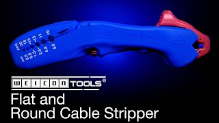 4in1 Flat & Round Cable Stripper | for flat cables up to 18 mm | round cables Ø 13 mm | WEICON TOOLS