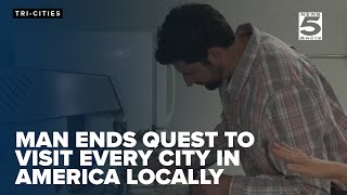 Man visiting every U.S. city ends tour in the Tri-Cities