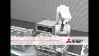 #shorts - Mitsubishi Electric’s robots - Engine block inspection