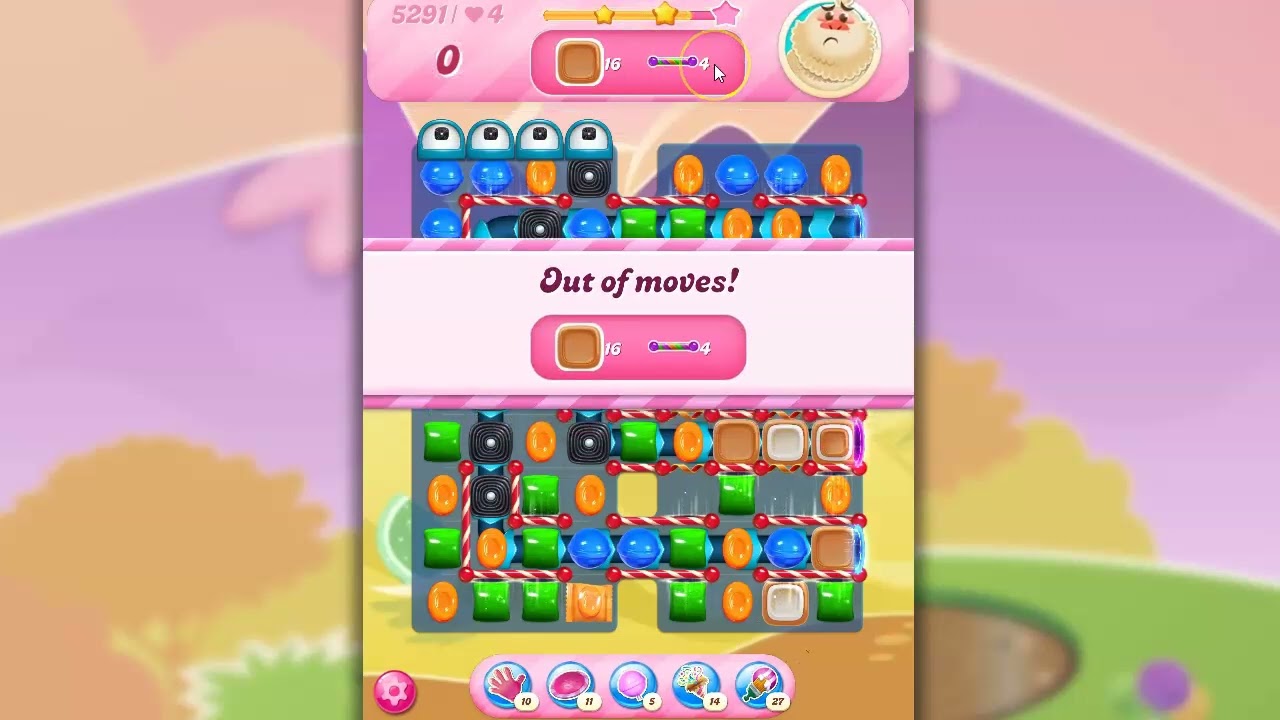 Candy Crush Level 5291 Talkthrough, 24 Moves 0 Boosters