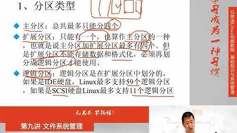 兄弟连新版Linux视频教程 9.1 文件系统管理 回顾分区和文件系统