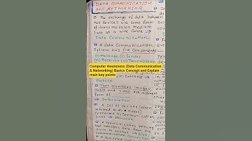 Computer Awareness (Data Communication & Networking) Basics Concept and Explain main key points