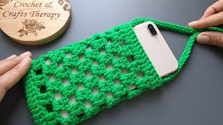 Easy Crochet Phone Bag 💖 Net Pattern💖 Crochet Gift Ideas 💖