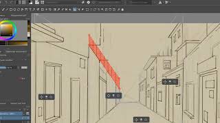 картинка: Krita 4.3.0 Перспектива. Инструмент привязки