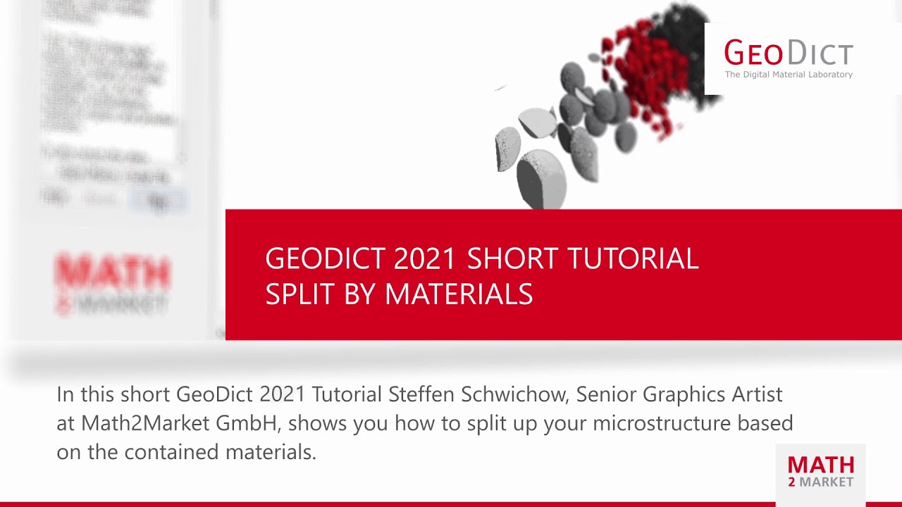 Split microstructure model in its materials working with GeoDict
