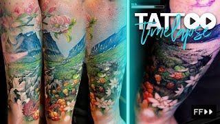 'Scandinavia'⚡Tattoo Time Lapse by Tattoo Artist Electric Linda