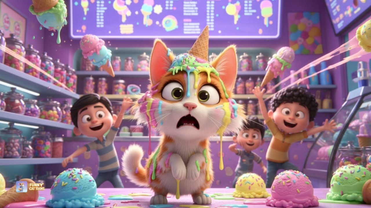 Cat Ice Cream Fight Gone Wild! 🍦😹 | Funny Cat Cartoon Videos | 3D Funny Cat Toons 