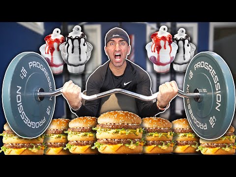 How Much We Lift Decides What We EAT For 24 Hours! (WORKOUT CHALLENGE)
