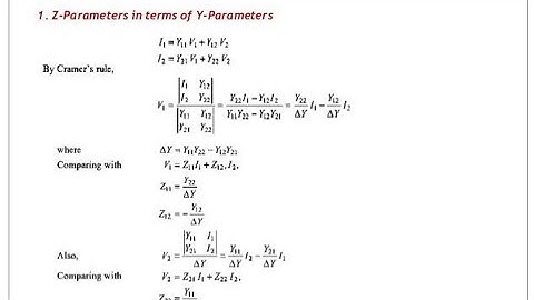 Two Port Networks -  7 Inter relation between parameters