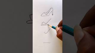 Easiest Way To Draw Heels 👠  #shorts #shortsfeed #youtubeshorts #art
