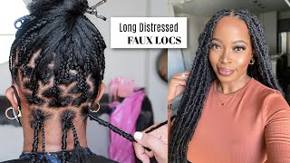 🔥 OMG! Long DISTRESSED FAUX LOCS😱 So Natural| Knotless Crochet BUTTERFLY LOCS ft. Janet Collection screenshot 5