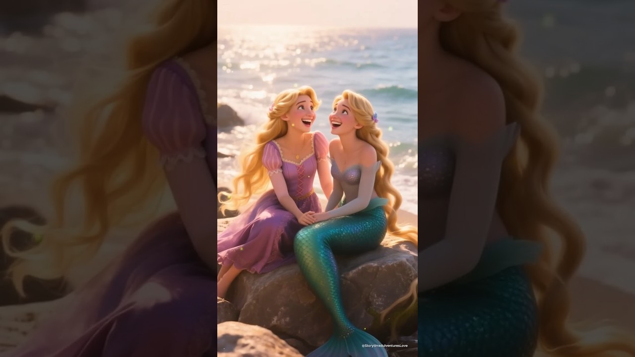 🌊 Rapunzel Meets a Mermaid with the Same Golden Hair! ✨🧜‍♀️ 
