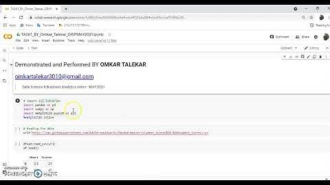 The Sparks Foundation #GRIPMAY21 TASK 1 Data Science and Business Analytics Internship